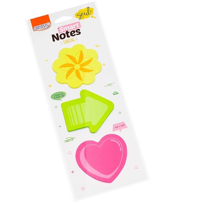 Set BRW "TOKENS" Notas Adhesivas Flúo x 3 Tacos