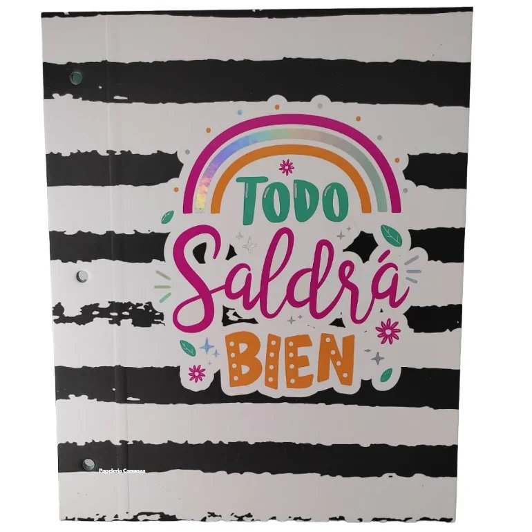 Tapa de Carpeta Escolar N3 " TODO SALDRA BIEN "