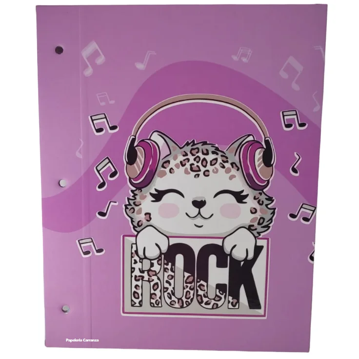 Tapa de Carpeta Escolar N3 " CAT ROCK"