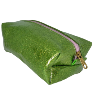 CARTUCHERA GIGANTE "VERDE CLARO C/ BRILLO" DOBLE FORRO (REFORZADA)