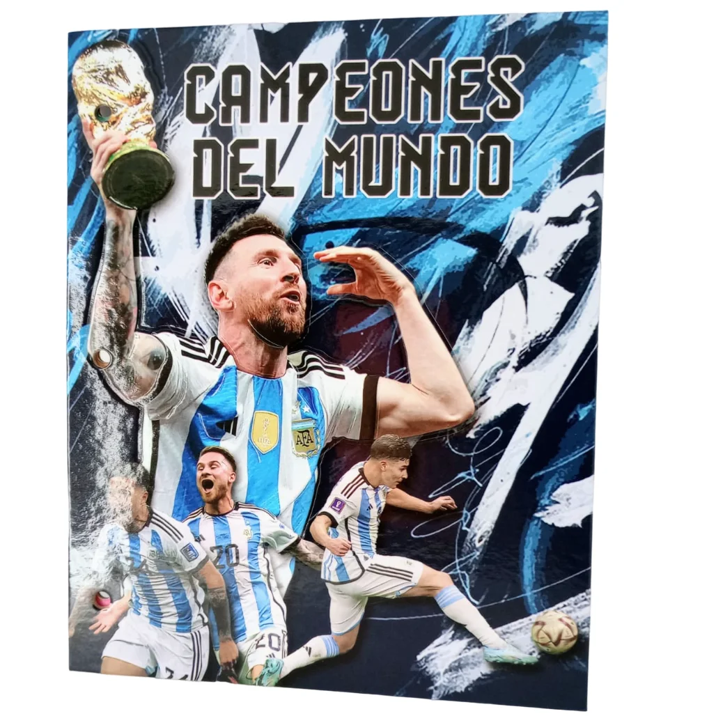 Tapa de Carpeta Escolar N3 " CAMPEONES DEL MUNDO " (Selección Argentina)