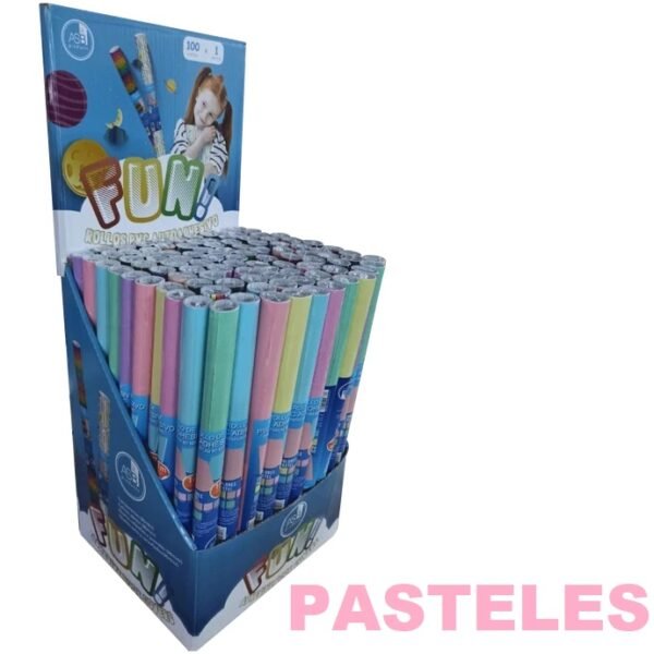 Contact en rollo - COLORES PASTELES - de 45 cm de Ancho 1 Metro Premium (80 micrones)