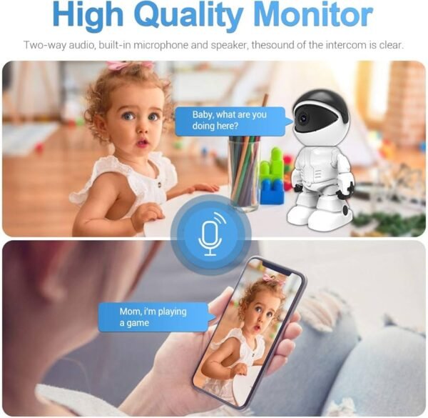 Camara de Seguridad * ASTRONAUTA ESPÍA * Inalambrica 360° NIÑOS BABY CALL MONITOR (INTERIOR) - Imagen 6