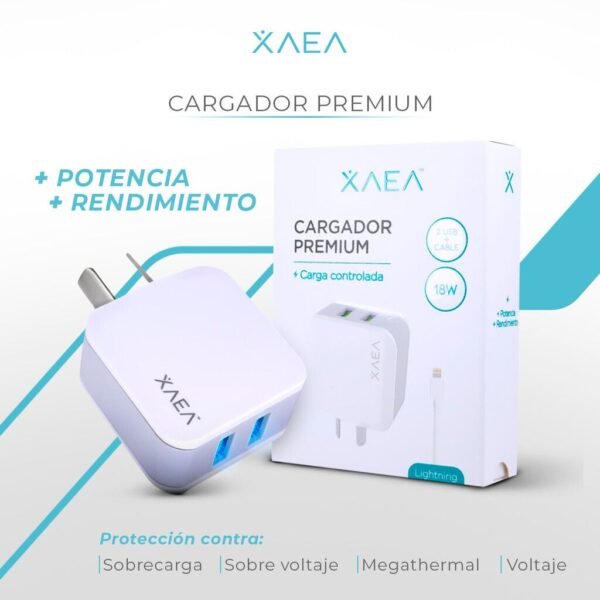 Cargador para Celular PREMIUM + Cable de IPHONE " 18W Usb (Carga Rapida) - Calidad de un Original
