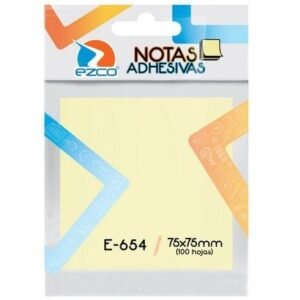 Notas Adhesivas EZCO " AMARILLO PASTEL " 75 x 75