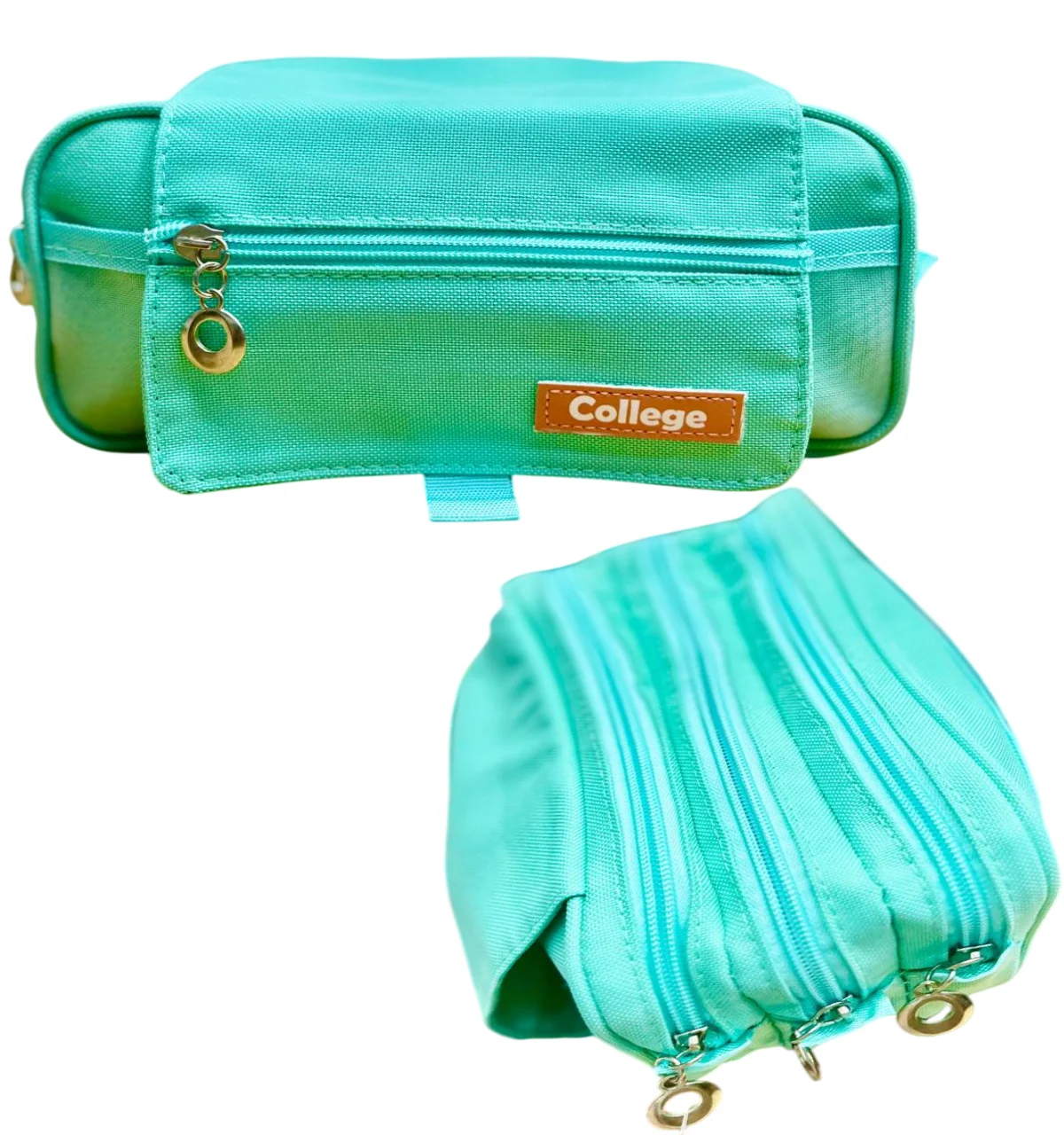 CARTUCHERAS COLLEGE *VERDE C/ SOLAPA* GRANDE 3 CIERRES