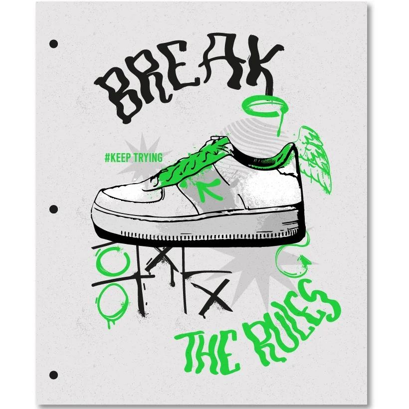 Tapa de Carpeta Escolar N3 " BREAK THE RULES " STREET