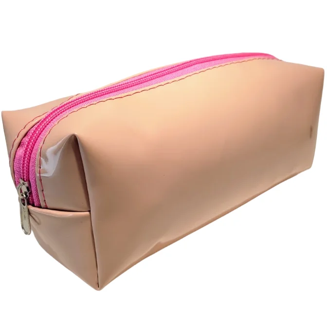 CARTUCHERAS CHAROLADAS "ROSA PASTEL" TAMAÑO MEDIANO Cod 201