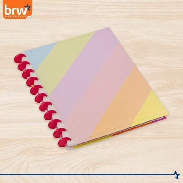 Cuadernos Inteligentes BRW * Rainbow * Tamaño A4 (Grandes) Hojas rayadas Sistema de Discos TAPA DURA - Imagen 7