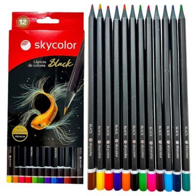 Lapices de color SKYCOLOR x 12 BLACK