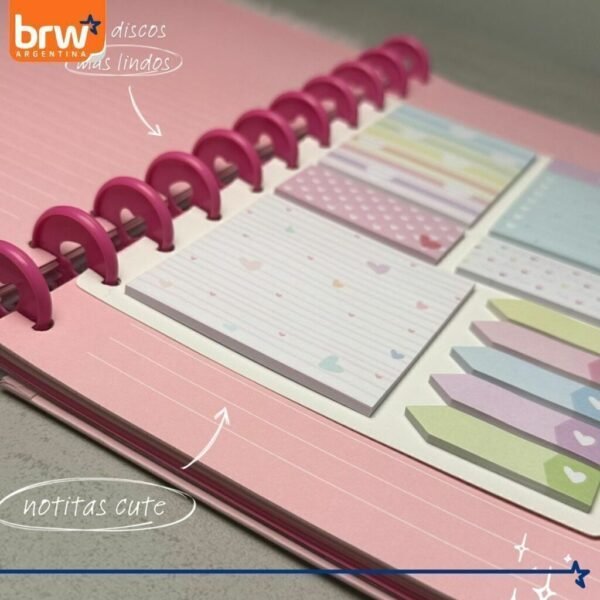 Cuadernos Inteligentes BRW * Peluche * Tamaño A4 (Grandes) Hojas rayadas Sistema de Discos TAPA DURA - Imagen 2