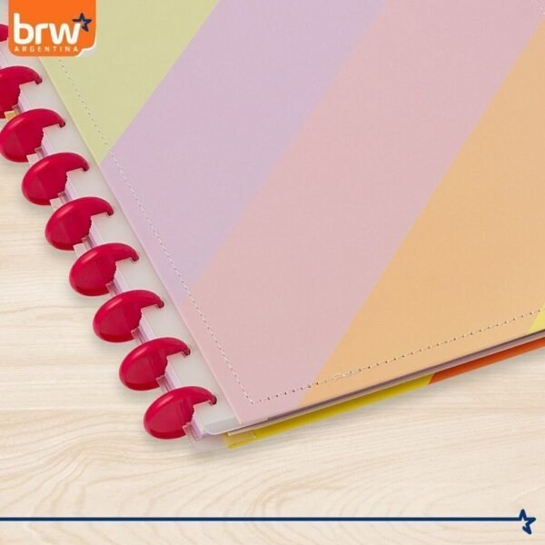 Cuadernos Inteligentes BRW * Rainbow * Tamaño A4 (Grandes) Hojas rayadas Sistema de Discos TAPA DURA - Imagen 3