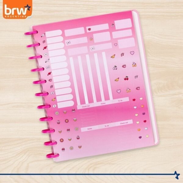 Cuadernos Inteligentes BRW * Peluche * Tamaño A4 (Grandes) Hojas rayadas Sistema de Discos TAPA DURA - Imagen 3