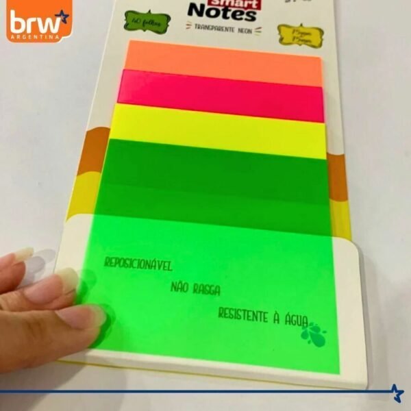 Notas Adhesivas BRW "NEÓN TRANSPARENTES" 75 x 75 - 4 COLORES - (TRANSPARENTES - RESALTADOR) - Imagen 6