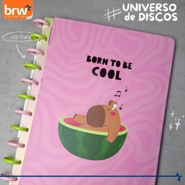 Cuadernos Inteligentes BRW * Capibara * Tamaño A4 (Grandes) Hojas rayadas Sistema de Discos TAPA DURA - Imagen 9