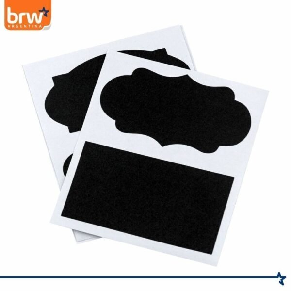 Notas Adhesivas BRW * PARA FRASCOS * NEGRAS X 6 UNIDADES - Imagen 8