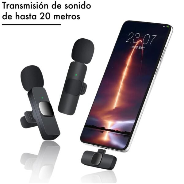 Kit Micrófonos corbateros x 2 unidades K9 Inalámbricos - Salida Tipo "C"