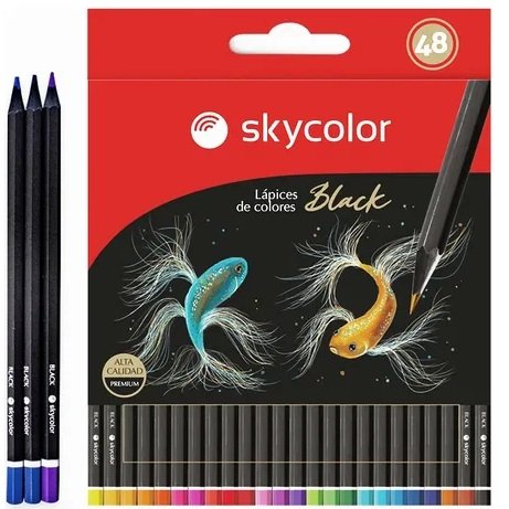 Lapices de color SKYCOLOR x 48 BLACK