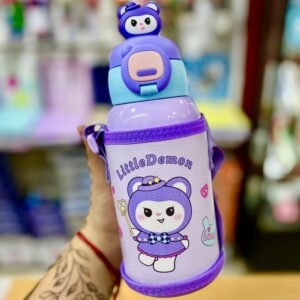BOTELLA INFANTIL * LITTLE DEMON * C/ FUNDA PICO TIPO SORBETE 500ML ACERO INOXIDABLE