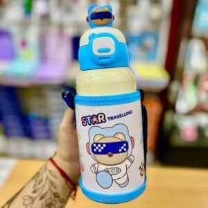BOTELLA INFANTIL * STAR TRAVELLING (ASTRONAUTA)* C/ FUNDA PICO TIPO SORBETE 500ML ACERO INOXIDABLE