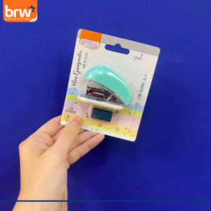 ABROCHADORA BRW ** VERDE PASTEL ** + BROCHES 26/6 (Para 20 Hojas)
