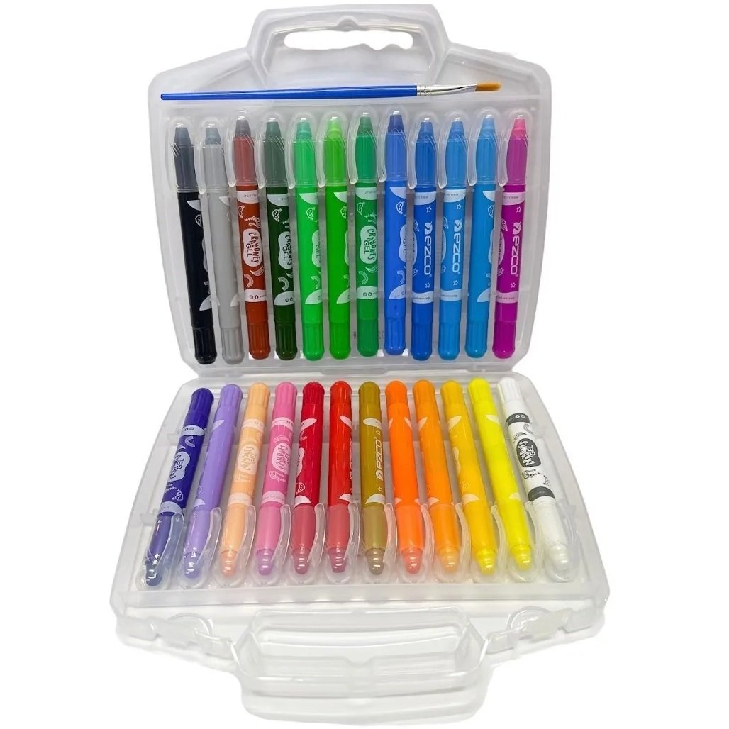 Valija de Crayones en Gel EZCO x 24 + Piincel - 3 en 1 - Acuarelables
