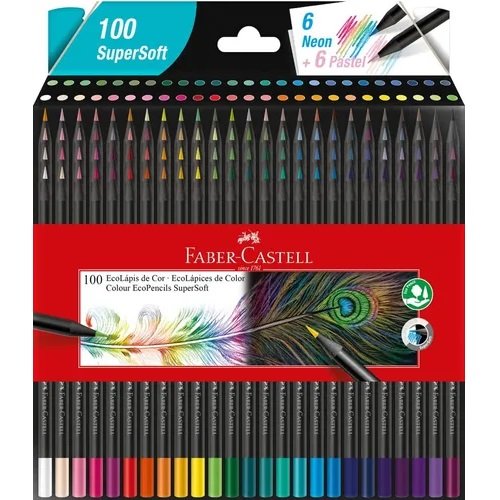 Lapices FABER CASTELL - SUPERSOFT MEGA CAJA x 100 Colores