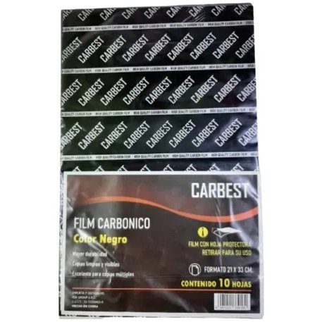 Papel Carbonico CARBEST * NEGRO * X 10 UNIDADES Tamaño Oficio