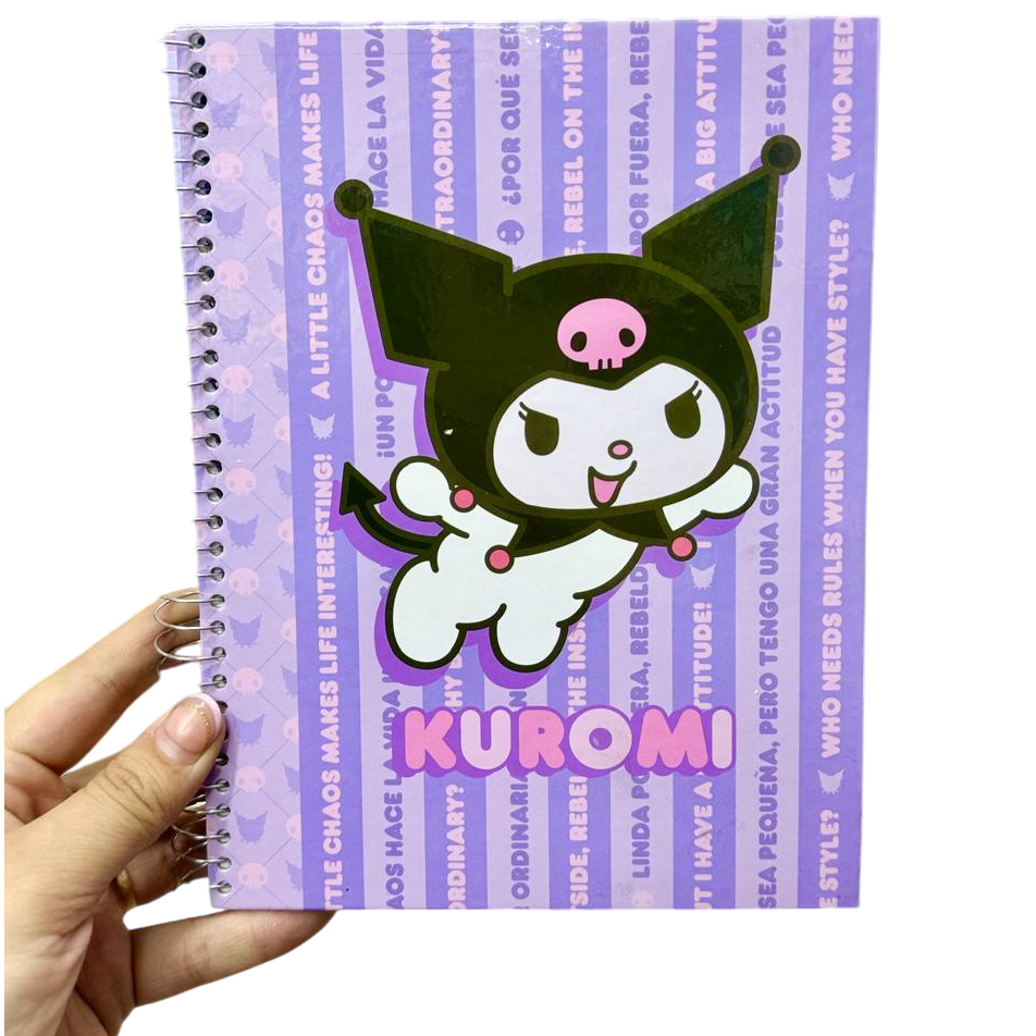 CUADERNOS C/ ESPIRAL 16 X 21 ” KUROMI ” A5
