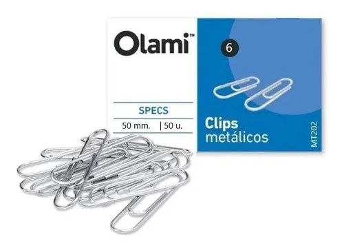 Clips Sifap Metalicos N° 6 (50mm) Cajita x 50 unidades