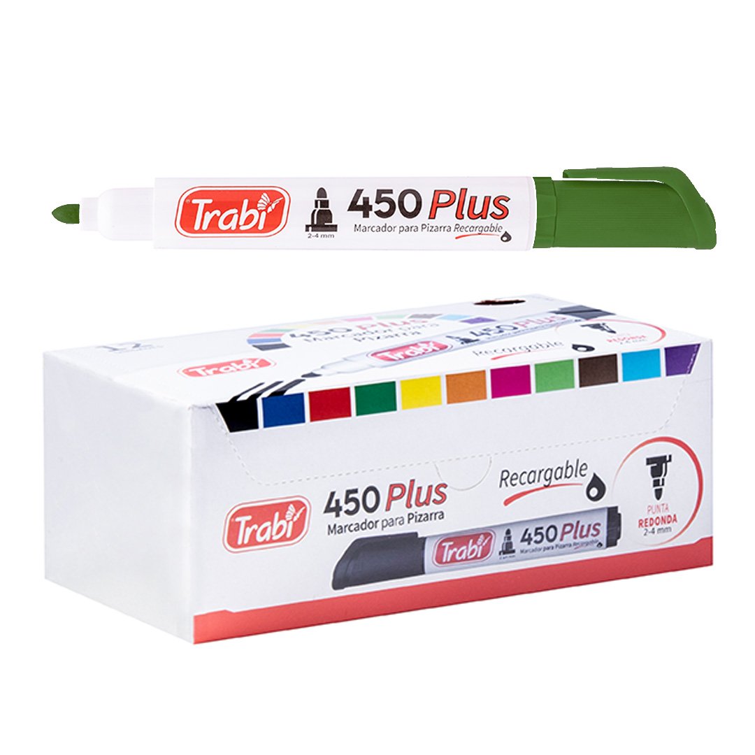 ||OFERTA EFECTIVO / TRANSFERENCIA|| Marcador para Pizarra ** Verde 450 (CAJA x 12) **  RECARGABLE Trabi