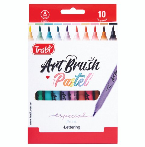 Marcadores Punta Pincel // Pastel x 10 // Trabi " Art Brush " UNIDADES (FINITOS)