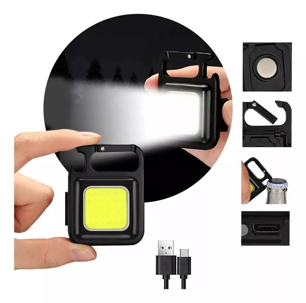 Linterna Metal Potente RECARGABLE + Llavero + Abridor + Imán - Super Led FlashLight