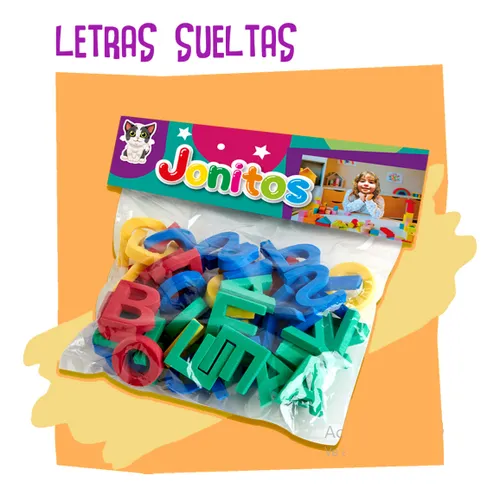 Aplicaciones en Goma Eva " Letras Sueltas " x 47 piezas (8mm)