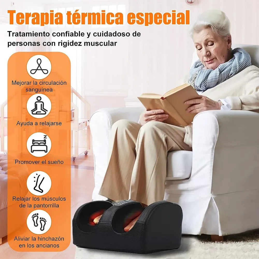 Maquina para Masajes de Pies y Piernas 5 Nodos * Alivia Dolor y Fatiga Muscular * Recargable - Calor - Imagen 4