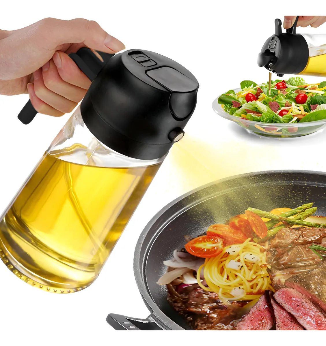 Dosificador Spray - 2 en 1 - Aceite Vinagre Pulverizador Para Alimentos