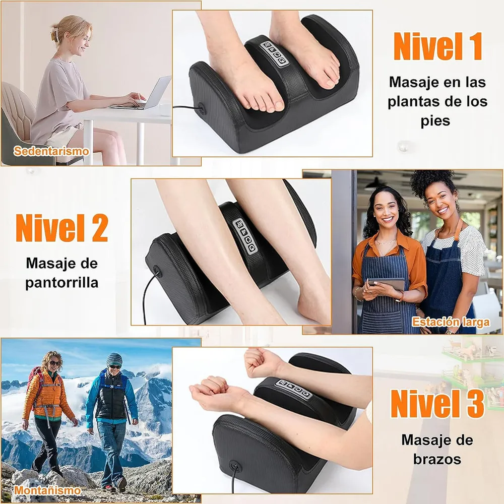 Maquina para Masajes de Pies y Piernas 5 Nodos * Alivia Dolor y Fatiga Muscular * Recargable - Calor - Imagen 2