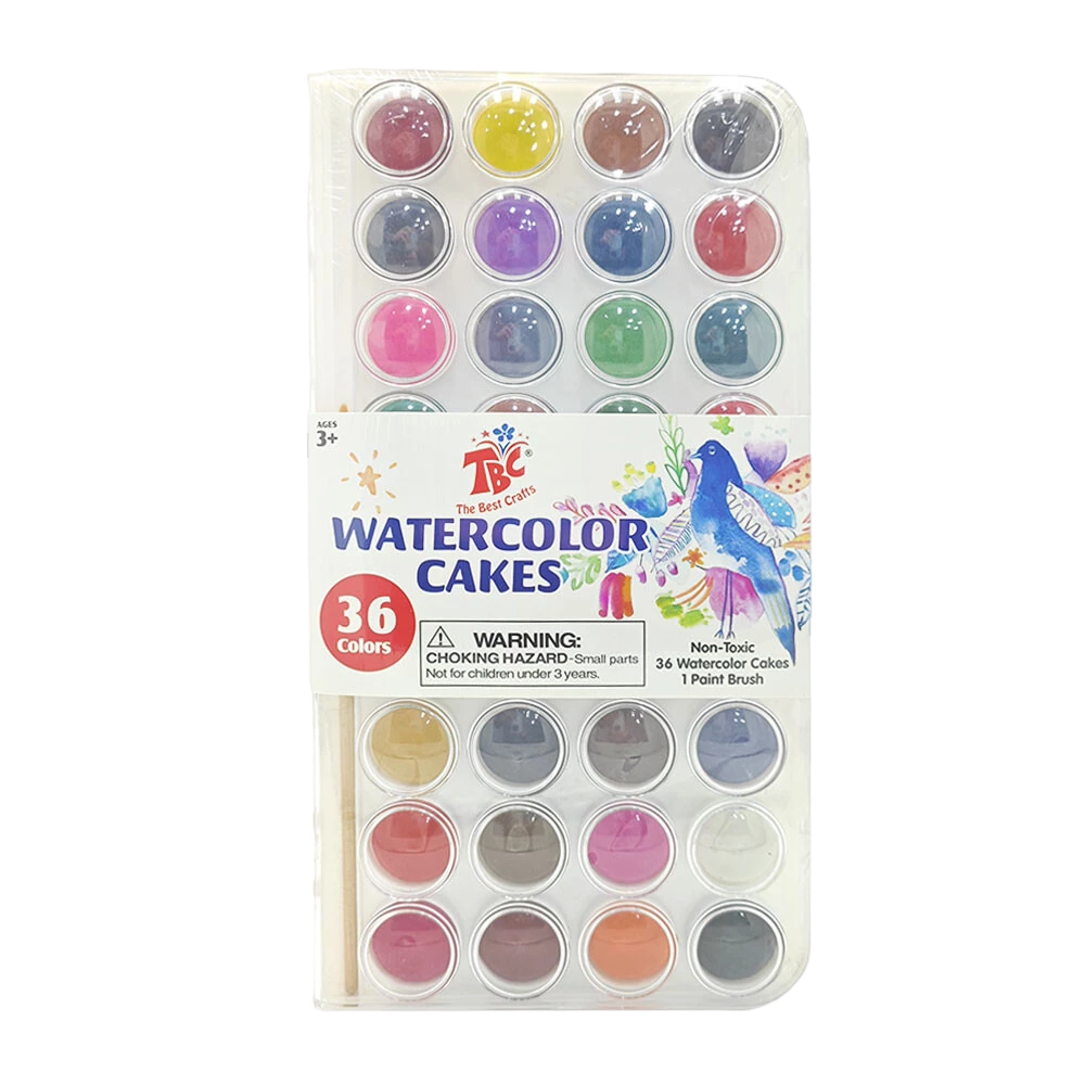 Acuarelas WaterColor x 36 + 1 Pinncel (ESTUCHE RIGIDO)