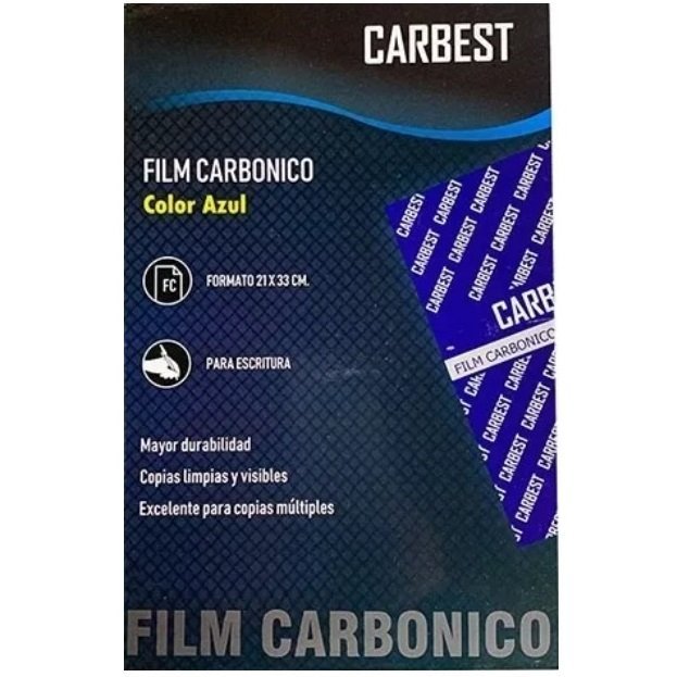 Papel Carbonico CARBEST * AZUL * CAJA X 50 UNIDADES Tamaño Oficio