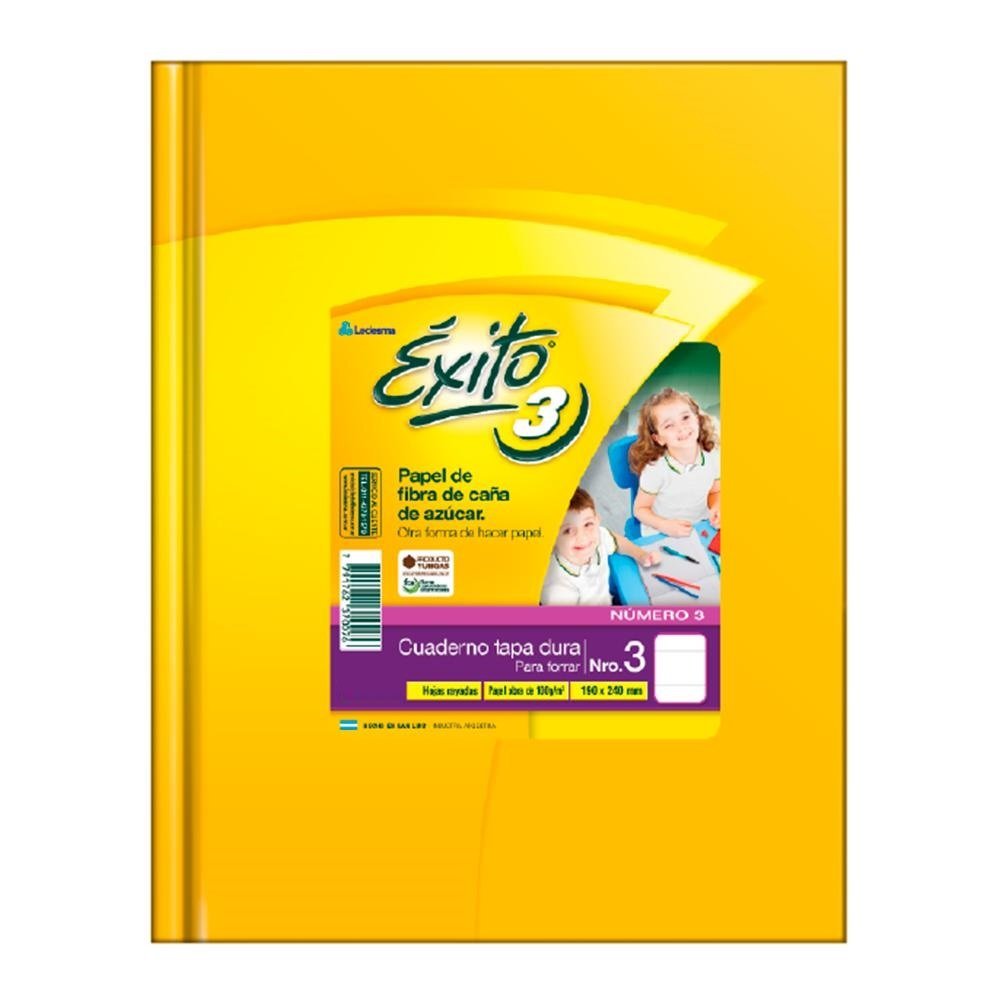 Cuaderno Tapa Dura EXITO 50 HOJAS RAYADO AMARILLO (TAMAÑO GRANDE N°3 / A3) 19x24
