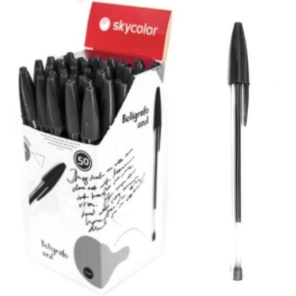 Lapiceras SKYCOLOR * NEGRO * 1.0 mm CAJA x 50 unidades