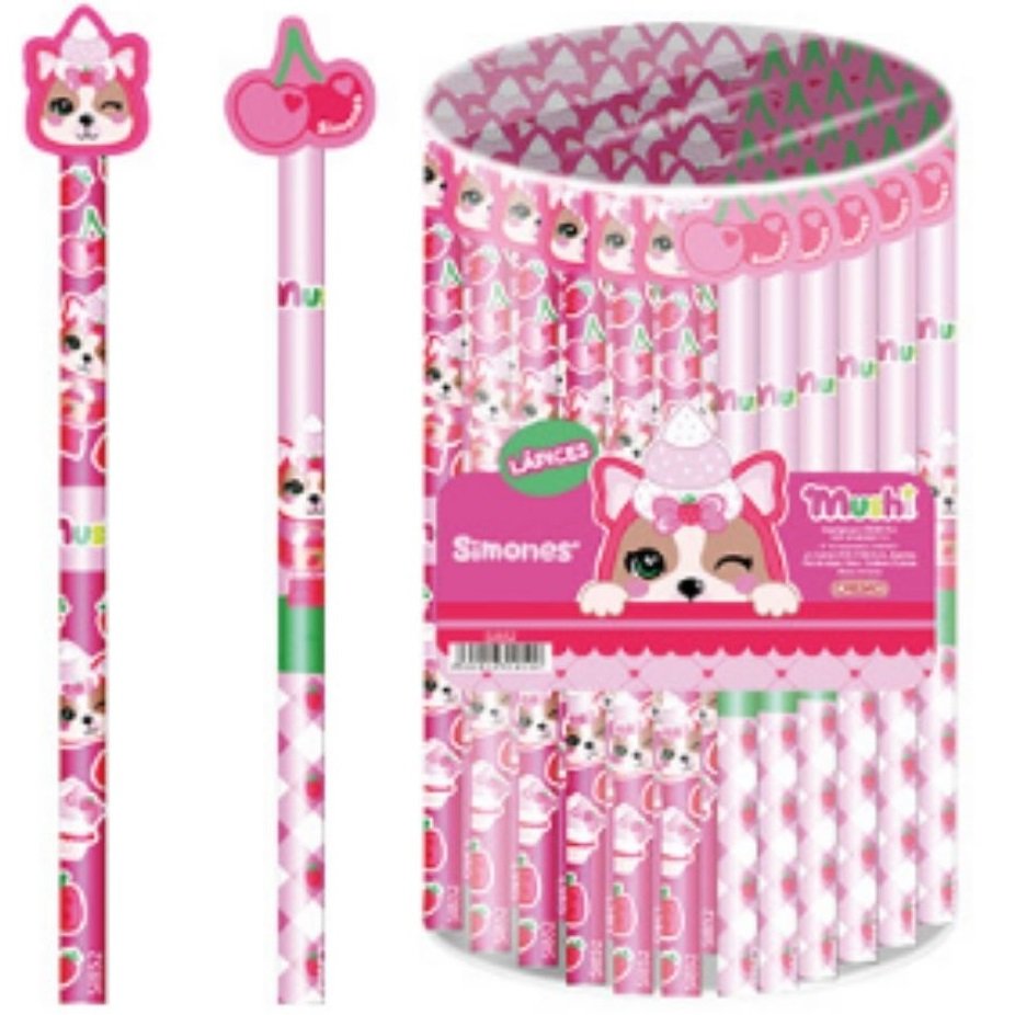 Lapiz Negro "Simones" Grafito c/ Borrador Fantasia Cresko