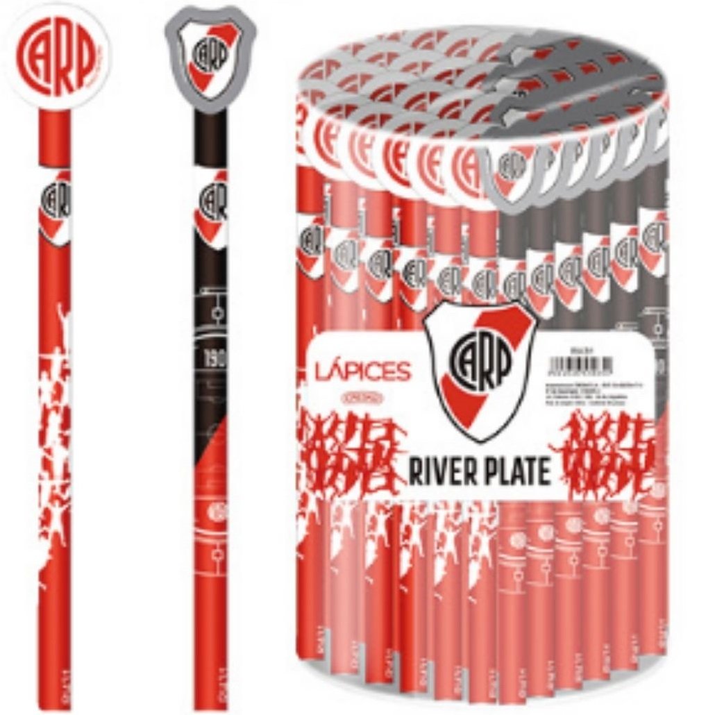 Lapiz Negro "River Plate" Grafito c/ Borrador Fantasia Cresko