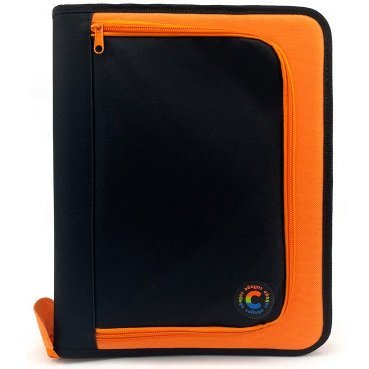 Carpetas A4 C/ Cierre " Negro y Naranja C/ Caartuchera Grande" 2 anillos  College *Cod 503*