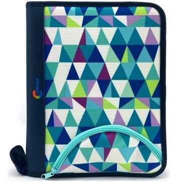 Carpetas A4 C/ Cierre " Estampado Azul C/ Bolsillo " 2 anillos  College *Cod 323*