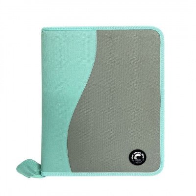 Carpetas 3 anillos C/ Cierre " Verde Agua C/ Gris " College *Cod 351*