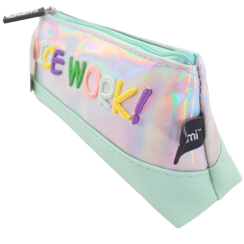 CARTUCHERAS HOLOGRAFICAS " Verde Pastel " Olami TAMAÑO MEDIANO Cod 1059