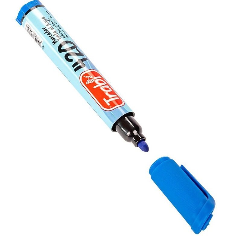 Marcador al Agua - TRABI 420 AZUL Punta Redonda - x UNIDAD