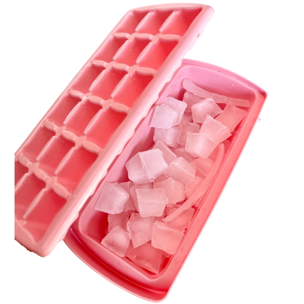 Cubeteras Con Contenedor de Hielo * Rosa Pastel *