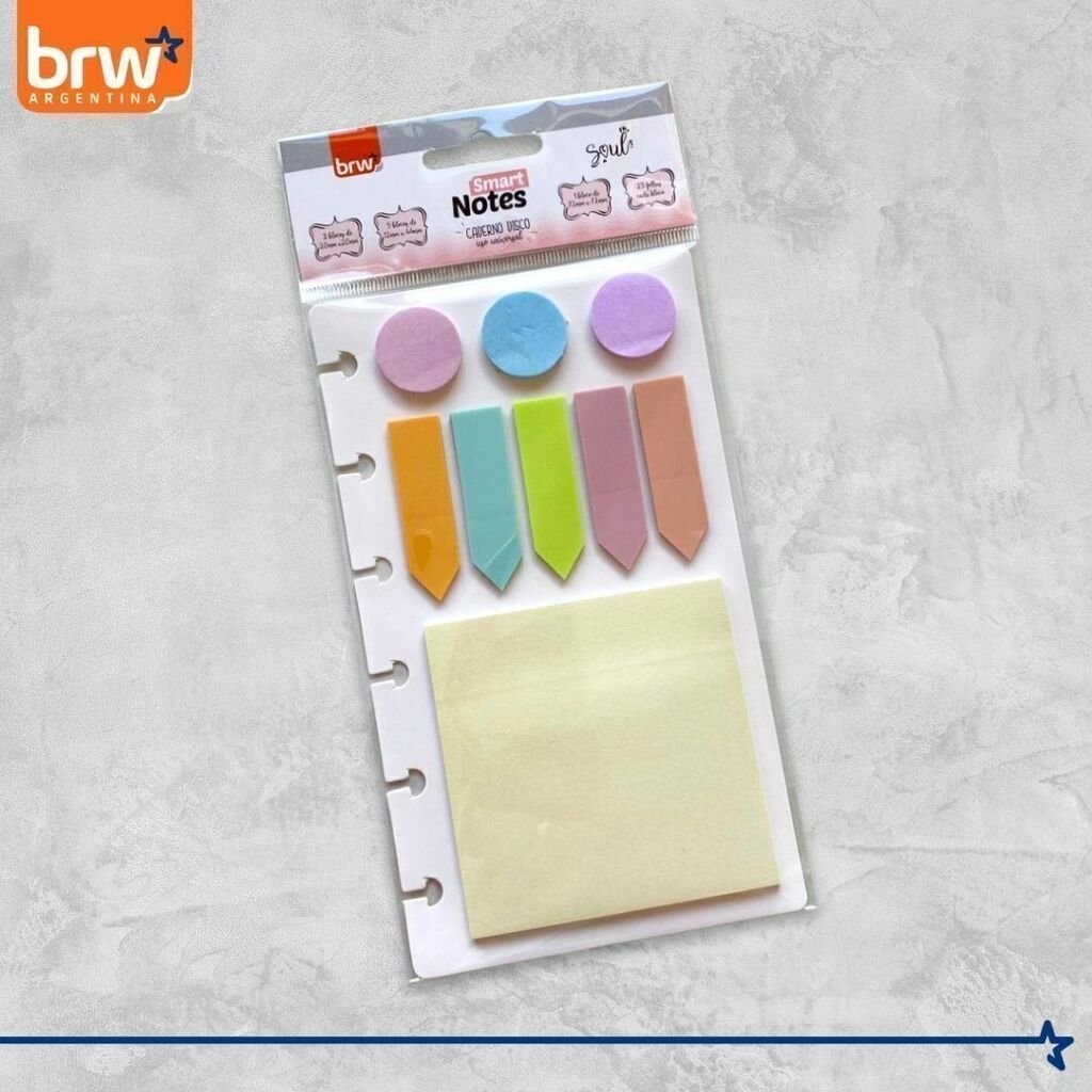 SET NOTAS BRW * PASTEL PARA CUADERNOS INTELIGENTES *  ADHESIVAS